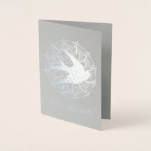 Peace on Earth Dove Mandala FOIL Helgdag Card