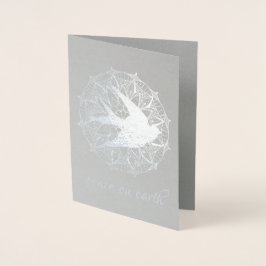Peace on Earth Dove Mandala FOIL Helgdag Card Folierat Kort