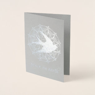 Peace on Earth Dove Mandala FOIL Helgdag Card Folierat Kort