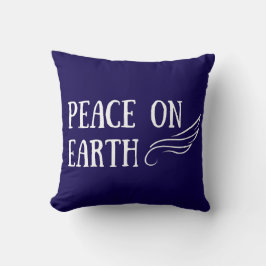 Peace on Earth Elegant Holiday Lettering Kudde