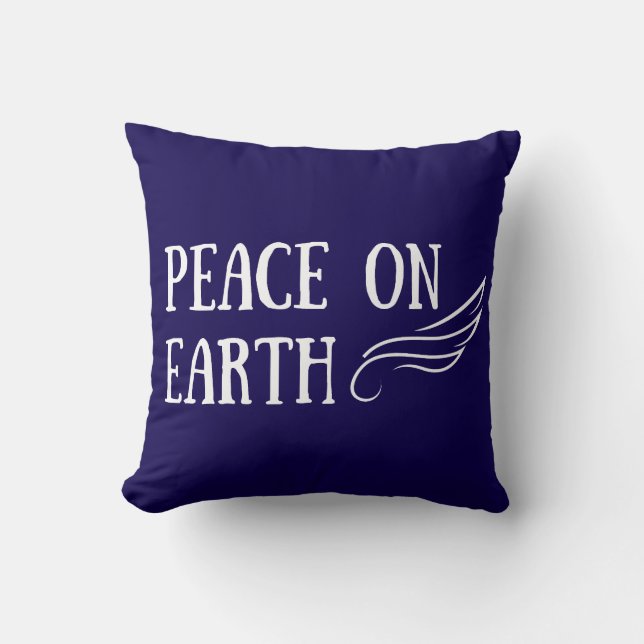 Peace on Earth Elegant Holiday Lettering Kudde (Framsida)