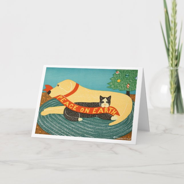 Peace on Earth Helgdag Card - Stephen Huneck Helgkort (Framsida)
