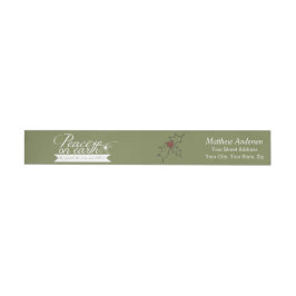 Peace on Earth Helgdag Wraparound Address Label Etikettband