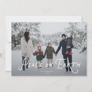 Peace on Earth Holiday Photo Card Julkort