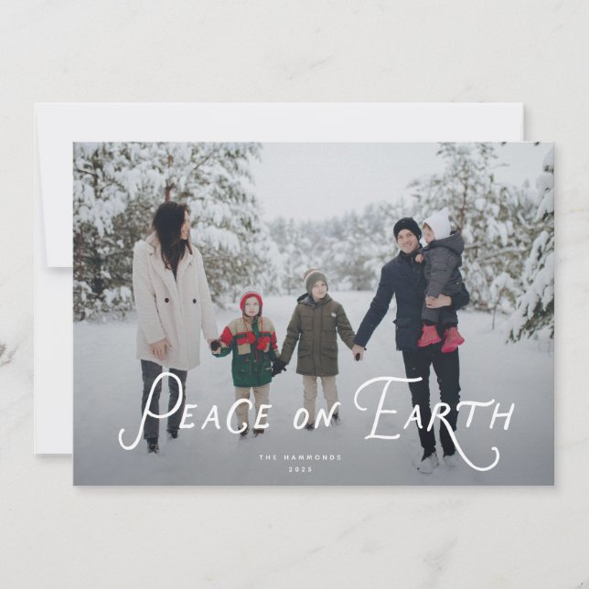 Peace on Earth Holiday Photo Card Julkort (Framsida)