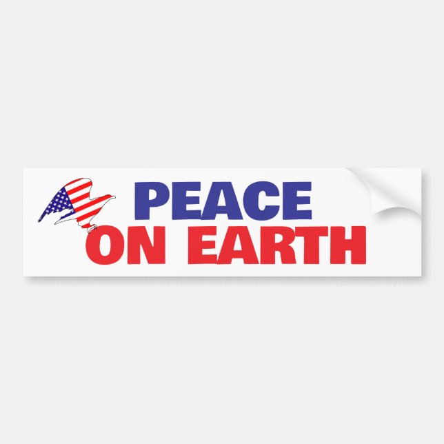 PEACE on earth not war warmonger deep-state  Bumpe Bildekal (Framsidan)