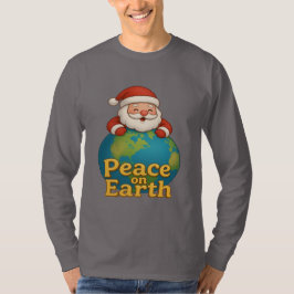 Peace on Earth Santa Christmas Holiday Gift Tee