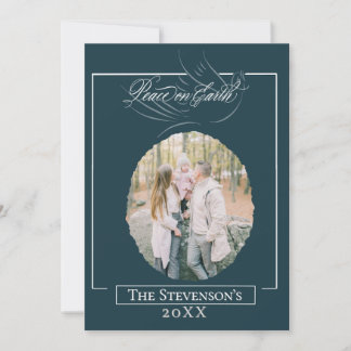 Peace on Earth Script Helgdag Card Julkort