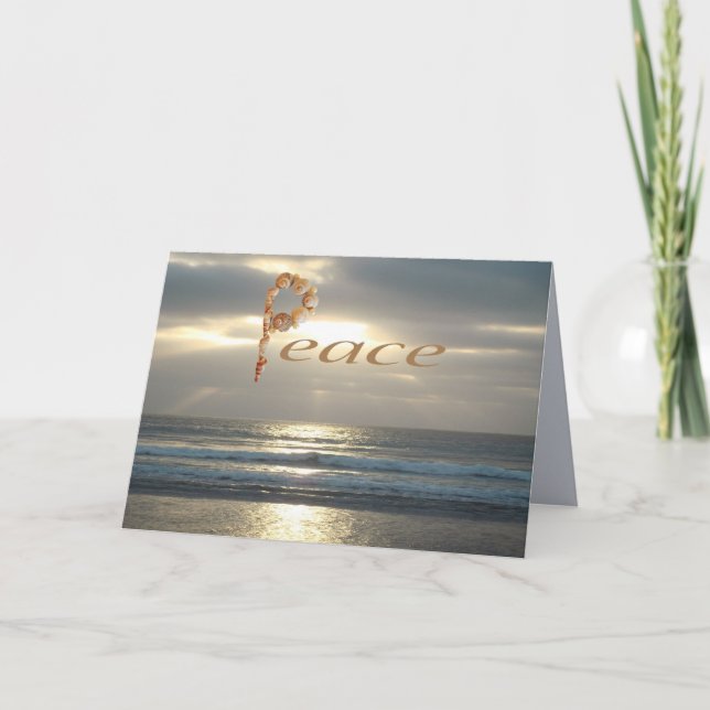 Peace Önskemål Lugn Evening Ocean Photo Condolence Kort (Framsida)