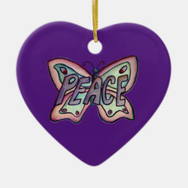 Peace Ord Art Butterfly Gift Helgdag Ornament