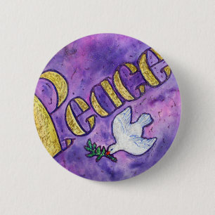 Peace Ord Art Button Pin Pendant (runda) Knapp