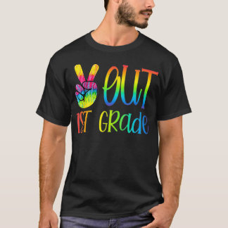 Peace out 1st Klass Tie Dye Studenten, klass 20 T Shirt