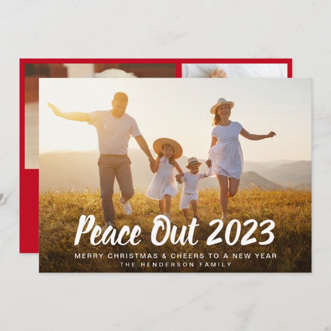 Peace out 2020 Photos-jul - nyår Julkort (Fram/baksida)