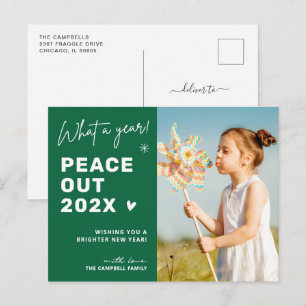 Peace Out 2021 Modern Typography-skript - foto Helg Vykort
