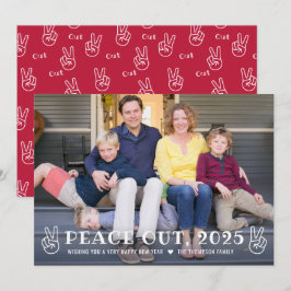Peace out 2023 Red Gott nytt år Funny Photo Julkort