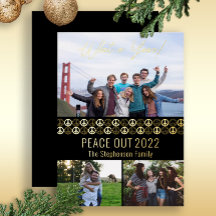 Peace out 2023 What A Year 3 Photo Collage - Black