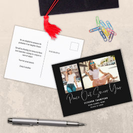 Peace out 2 Photo Script 2022 Studenten Black Meddelande Vykort