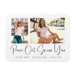 Peace out 2 Photos Keepsaki Grad Announcement Magnet