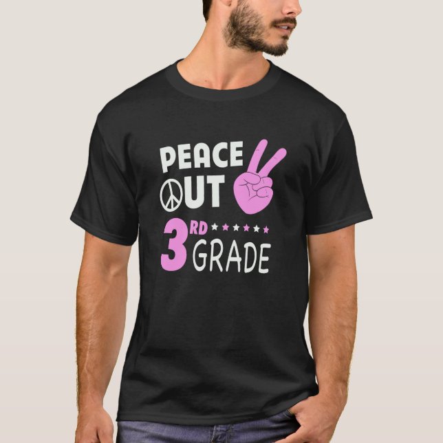 Peace Out 3rd Grade Girls Third Grade Graduation T Shirt (Framsida)