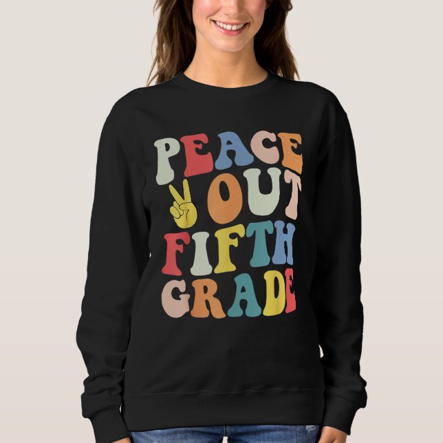 Peace Out 5th Grade Retro Pastel Happy Last Day Ou T Shirt (Framsida)