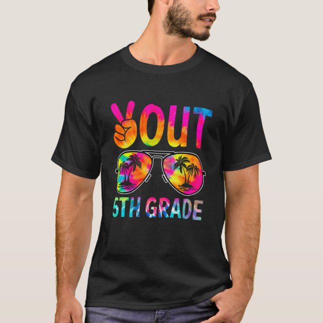 Peace Out 5th Grade Tie Dye Graduation Last Day Of T Shirt (Framsida)