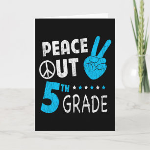 Peace out 5th Klass Cute Funny Kids Back to school Kort