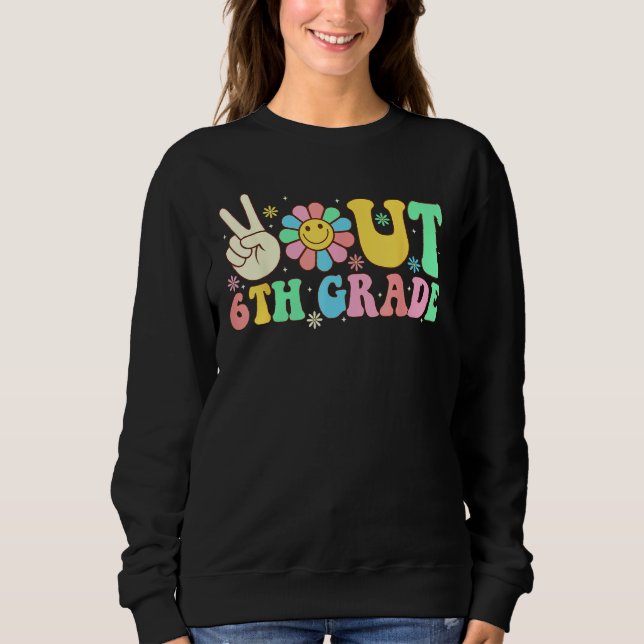 Peace Out 6th Grade Graduation  Student Boy Girl K T Shirt (Framsida)