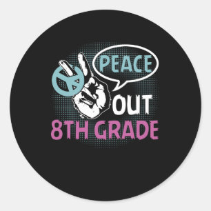 Peace out 8:e Klass Runt Klistermärke