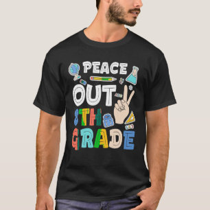Peace out 8th Klass T Shirt åttonde Klass Graduati