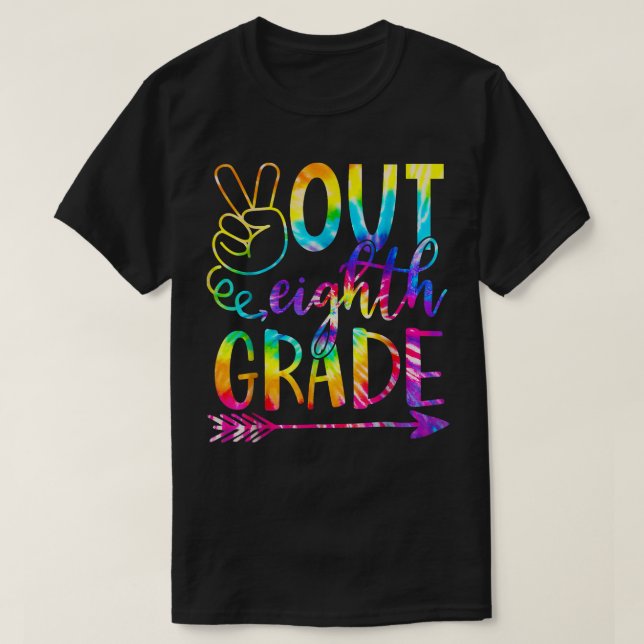 Peace out 8th Klass Tie Dye Studenten 20 T Shirt (Design framsida)