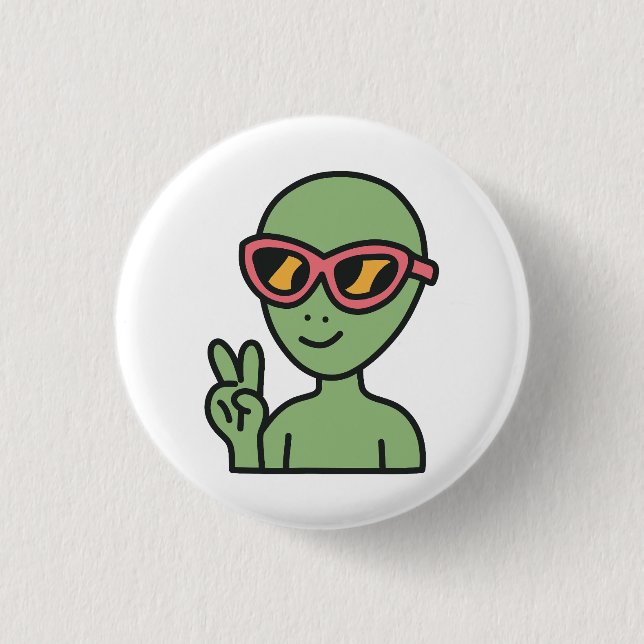 Peace out Alien Knapp (Framsida)