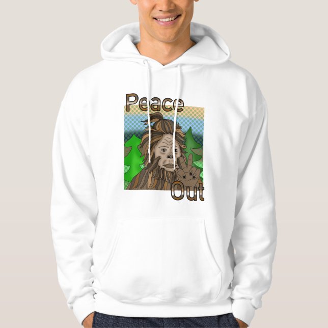 Peace out Bigfoot Sasquatch Hoodie (Framsida)