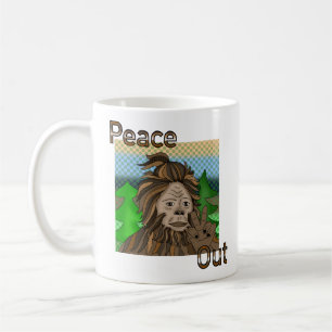 Peace out Bigfoot Sasquatch Pop Art Kaffemugg