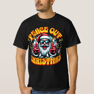 Peace Out – Christmas Santa Design T Shirt