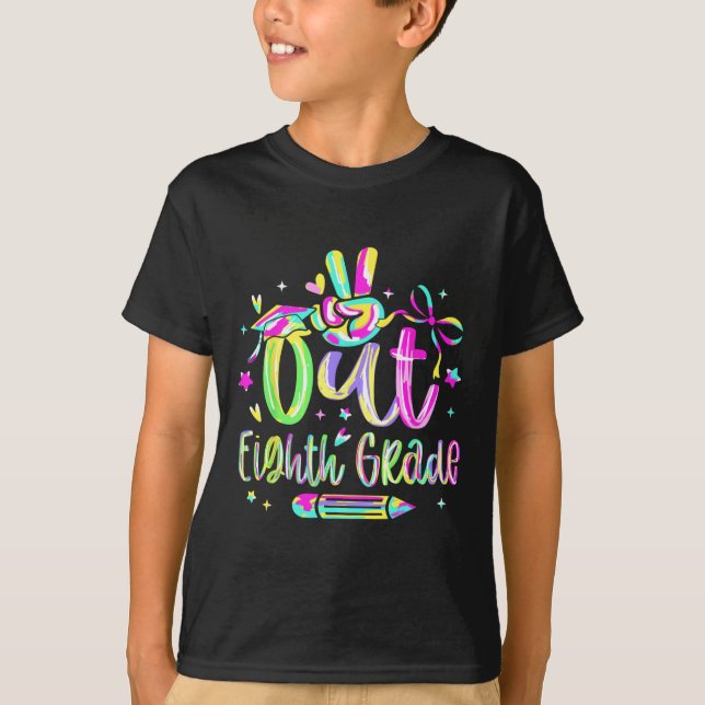 Peace out Eighth Klass Studenten Cl of 2025 Teach T Shirt (Framsida)