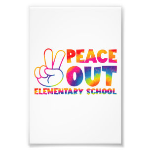 Peace Out Grundskola Tie Dye Sista Skoldagen Fototryck