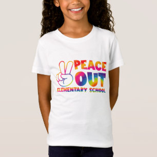 Peace Out Grundskola Tie Dye Sista Skoldagen  T Shirt