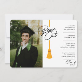 Peace Out Gult Tassel Photo Studenten Meddelande