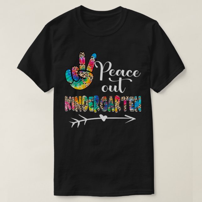 Peace Out Kindergarten Last Day of School Summer T Shirt (Design framsida)