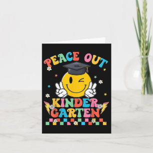 Peace Out Kindergarten Studenten förra dagsläraren Kort