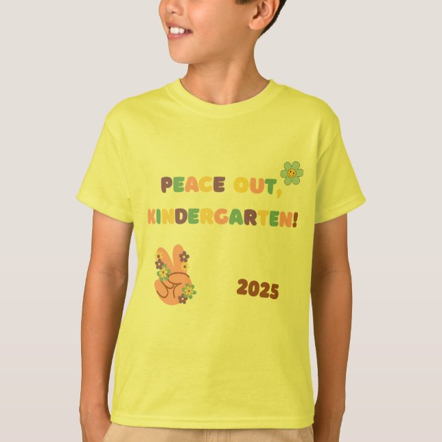 Peace Out Kindergarten Studenten Shirt - 2025 T (Framsida)