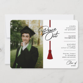 Peace out Maroon Tassel Covid Photo Studenten Meddelande