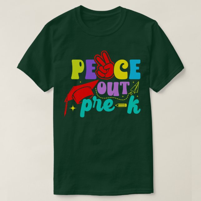 Peace out Pre-K Preschool Student Prek Studenten T Shirt (Design framsida)