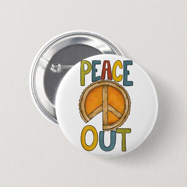 Peace out Pumpkin Paj Knapp (Framsida & baksida)