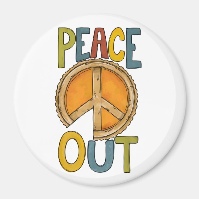 Peace out Pumpkin Paj Magnet (Framsidan)