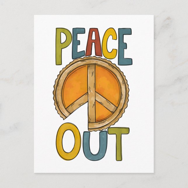 Peace out Pumpkin Paj Vykort (Framsida)