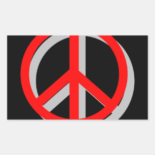 Peace out rektangulärt klistermärke