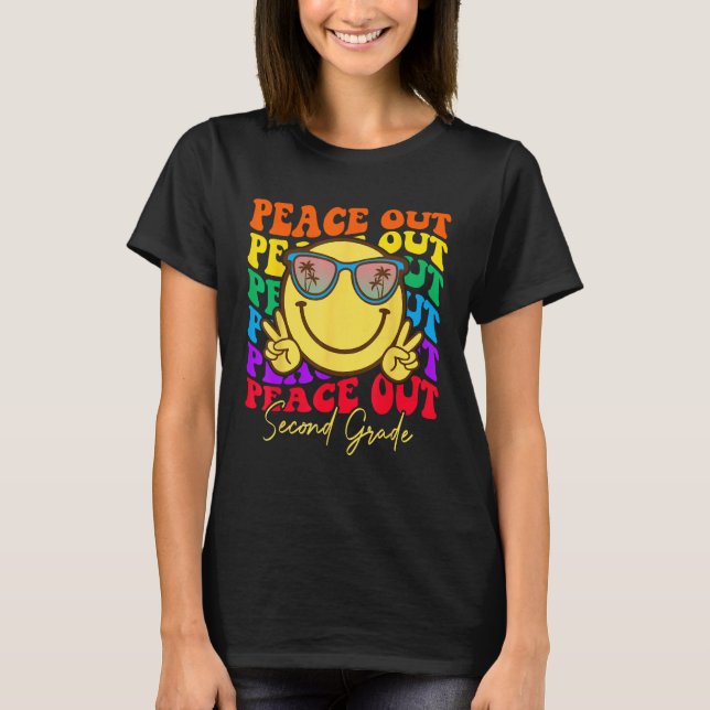Peace Out Second Grade Graduation Shirt Kid Smile  T (Framsida)