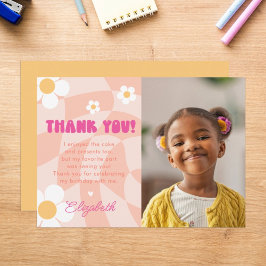 Peace Out Single Digits Flickors Födelsedagsfoto Tack Kort