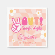 Peace out Single Digits Girls 10:e Födelsedagsfest